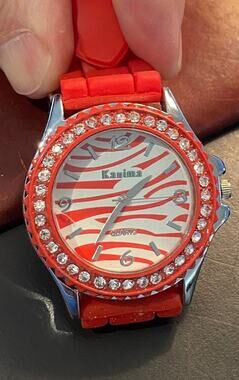 Women's Kanima Watch, Silver Tone with Crystal Accents, Blue Poly Band